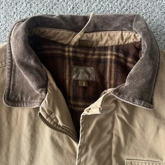 Vintage St John's Bay Men's Chore Jacket. Barn Coat. Flannel Lined. Large - Picture 4 of 9